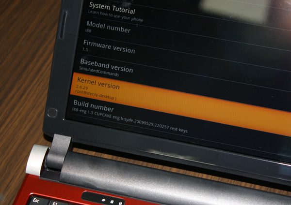 Kernel del netbook Android di Acer