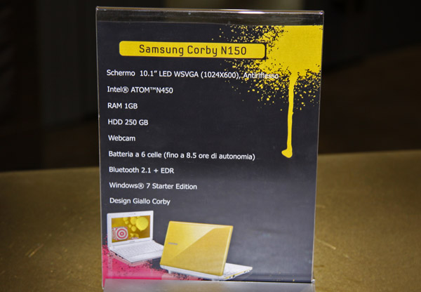 Samsung Corby N150 specifiche tecniche