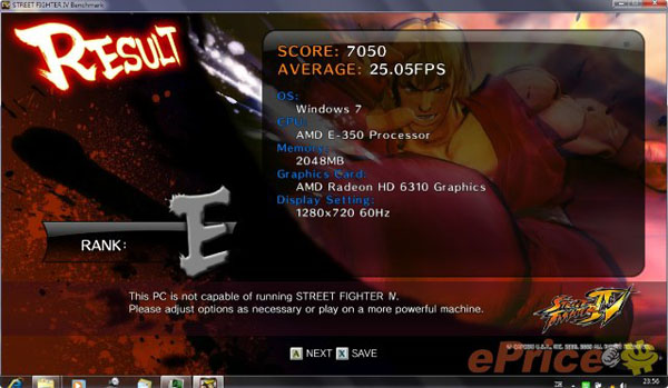 Street Fighter 4 su AMD Mobility Radeon 6310