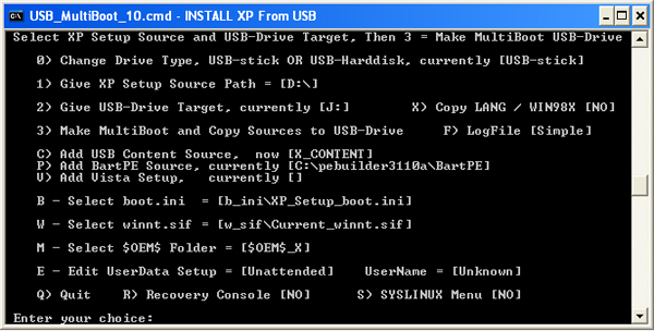 Installazione Windows XP sul netbook con penna USB